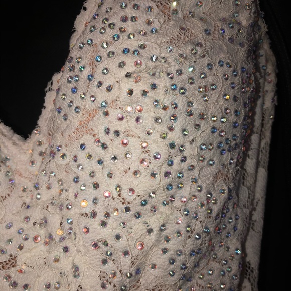 Jovani White Lace Prom Dress - Picture 2 of 7